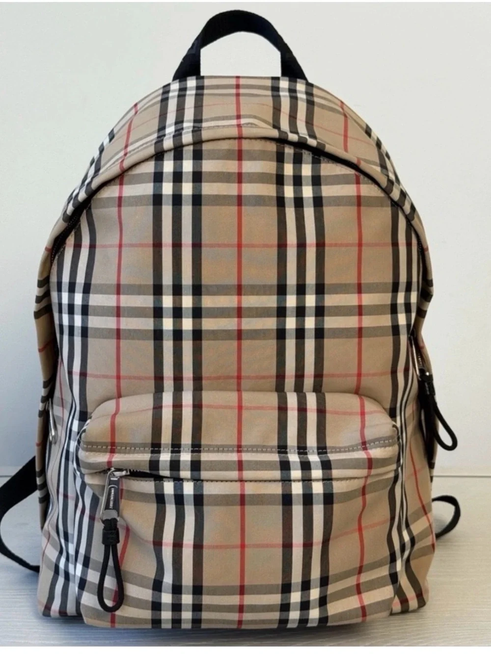 Burberry-Style Beige Check Men's Backpack